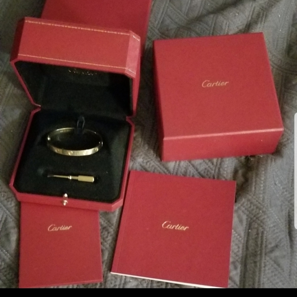 Cartier Love Bracelet 18K Yellow Gold Size 17 - Picture 2 of 13